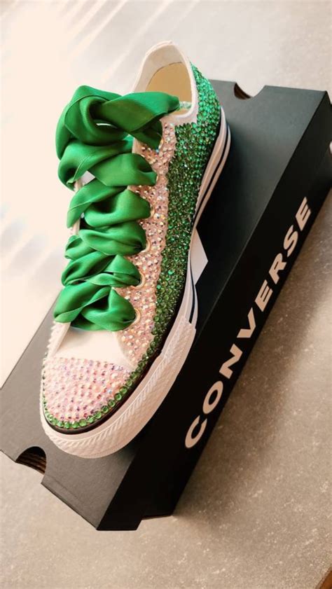 bling pink and green sneakers.